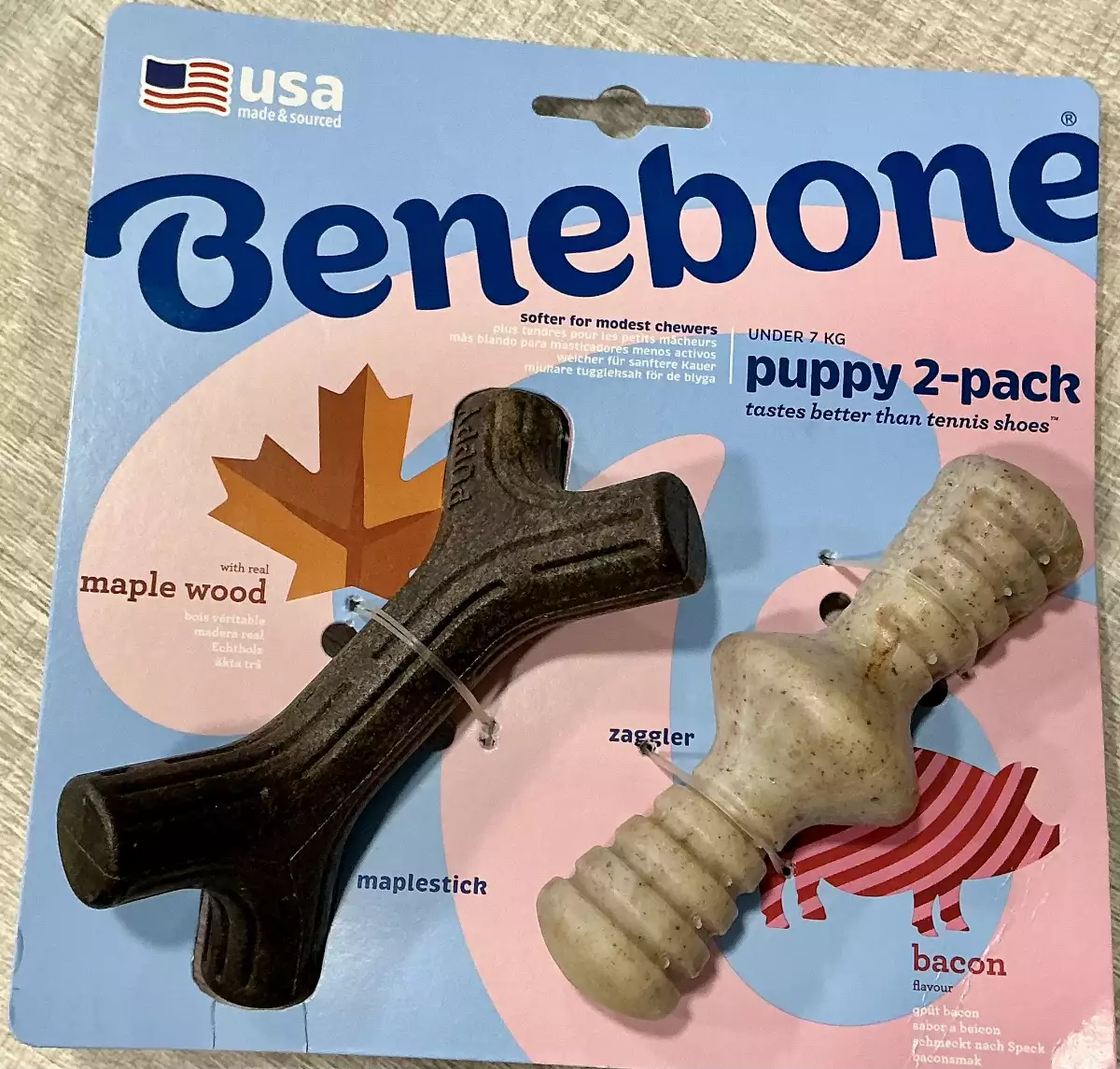 Benebone Puppy Pack Maplestick/Zaggler Bacon
